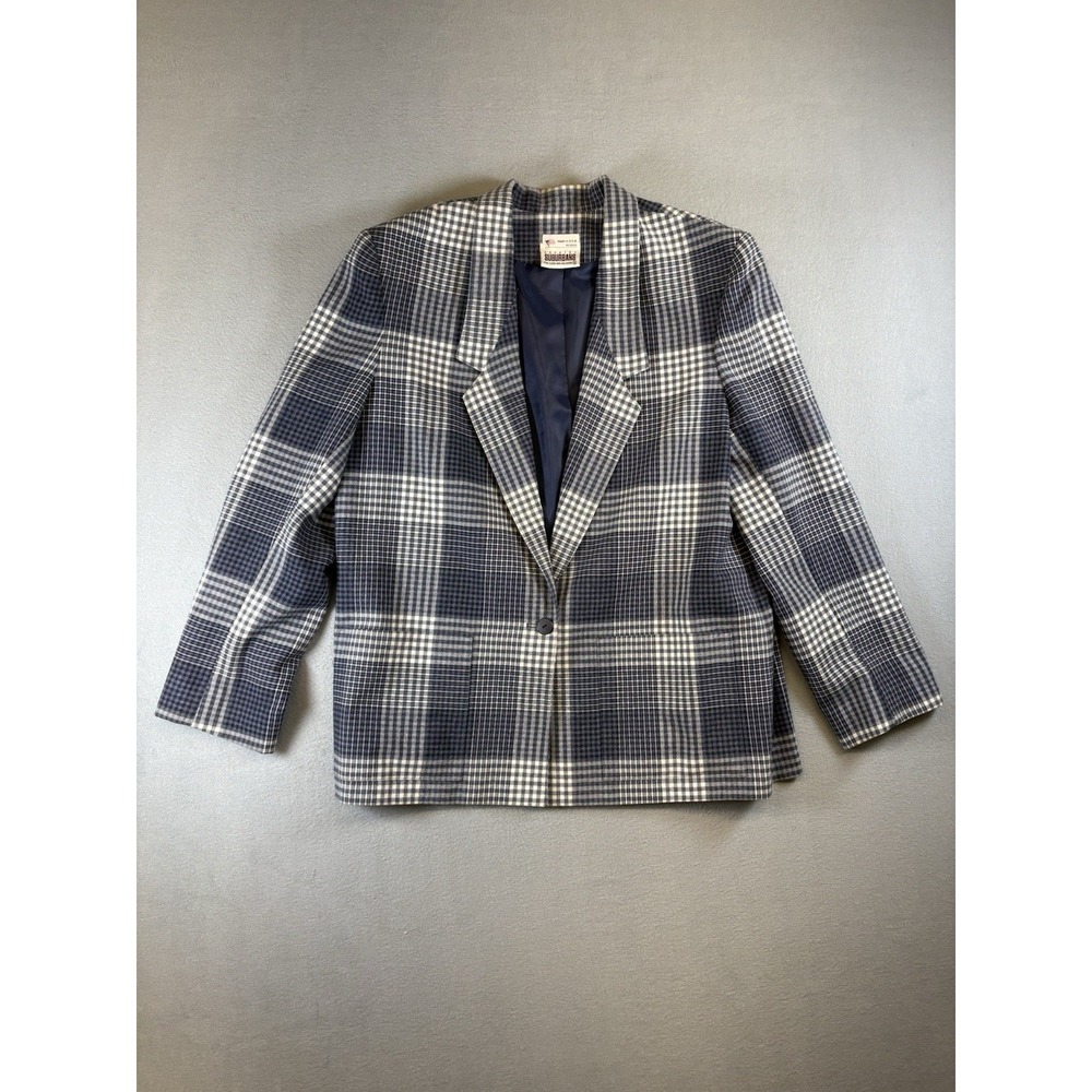 Vintage Country Suburban Women's Plaid Blazer Jacket Size 16‎ Made In USA